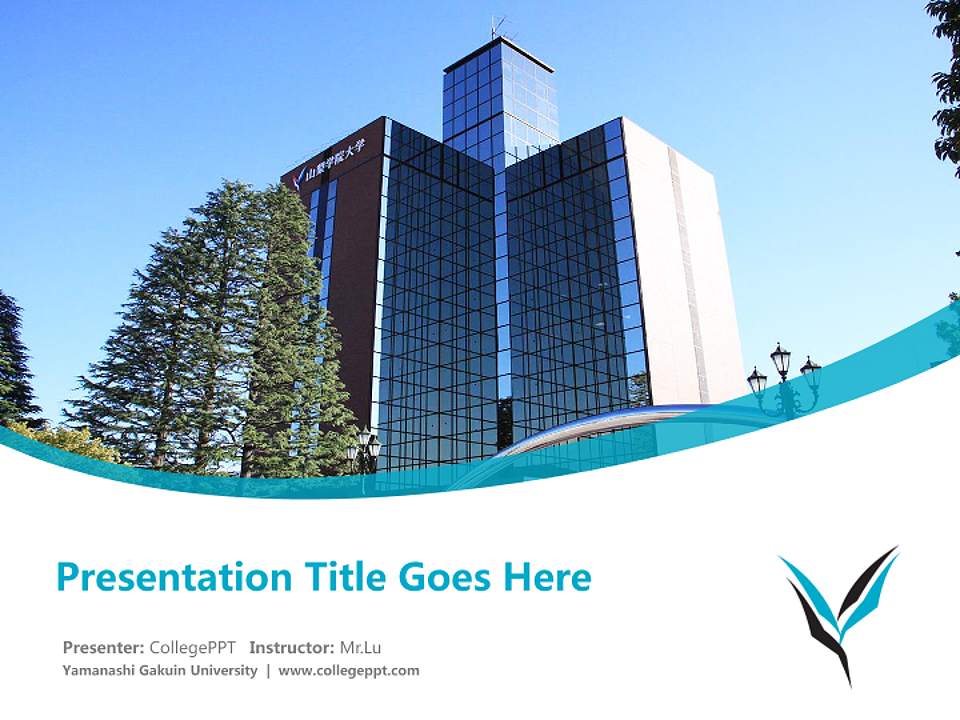 Yamanashi Gakuin University Course/Courseware Creation PPT Template4:3 ratio PPT effect preview image5