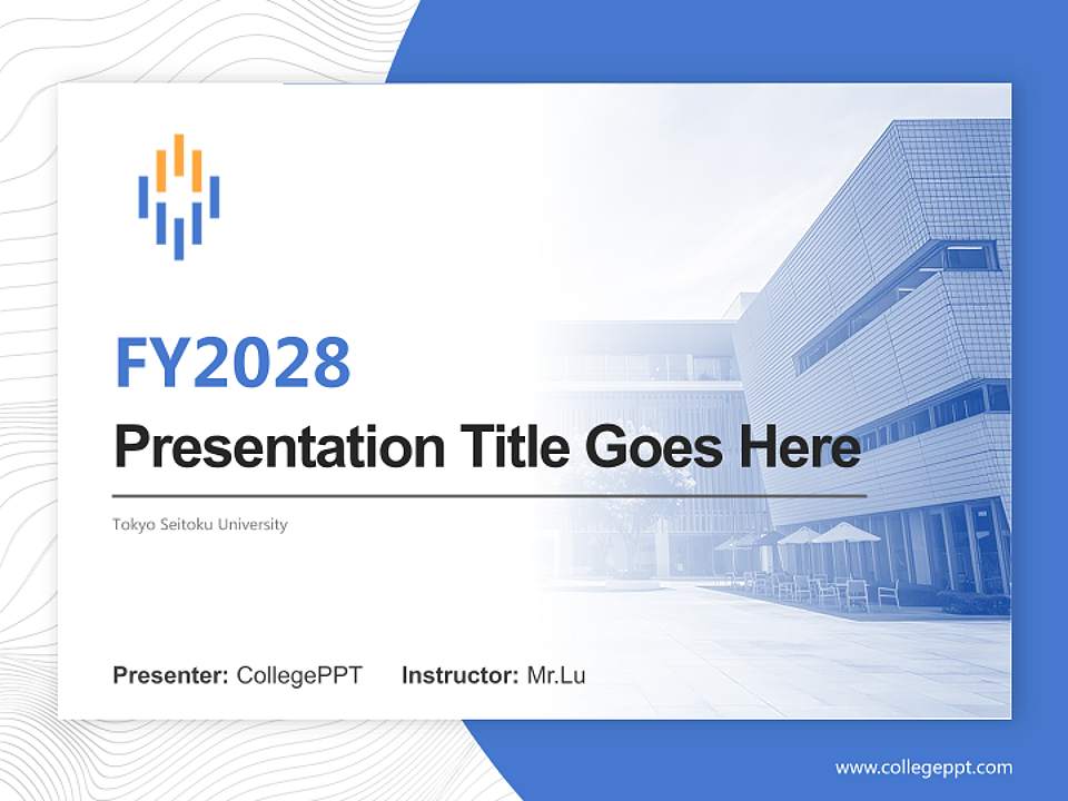 Tokyo Seitoku University Academic Presentation/Research Findings Report PPT Template4:3 ratio PPT effect preview image5