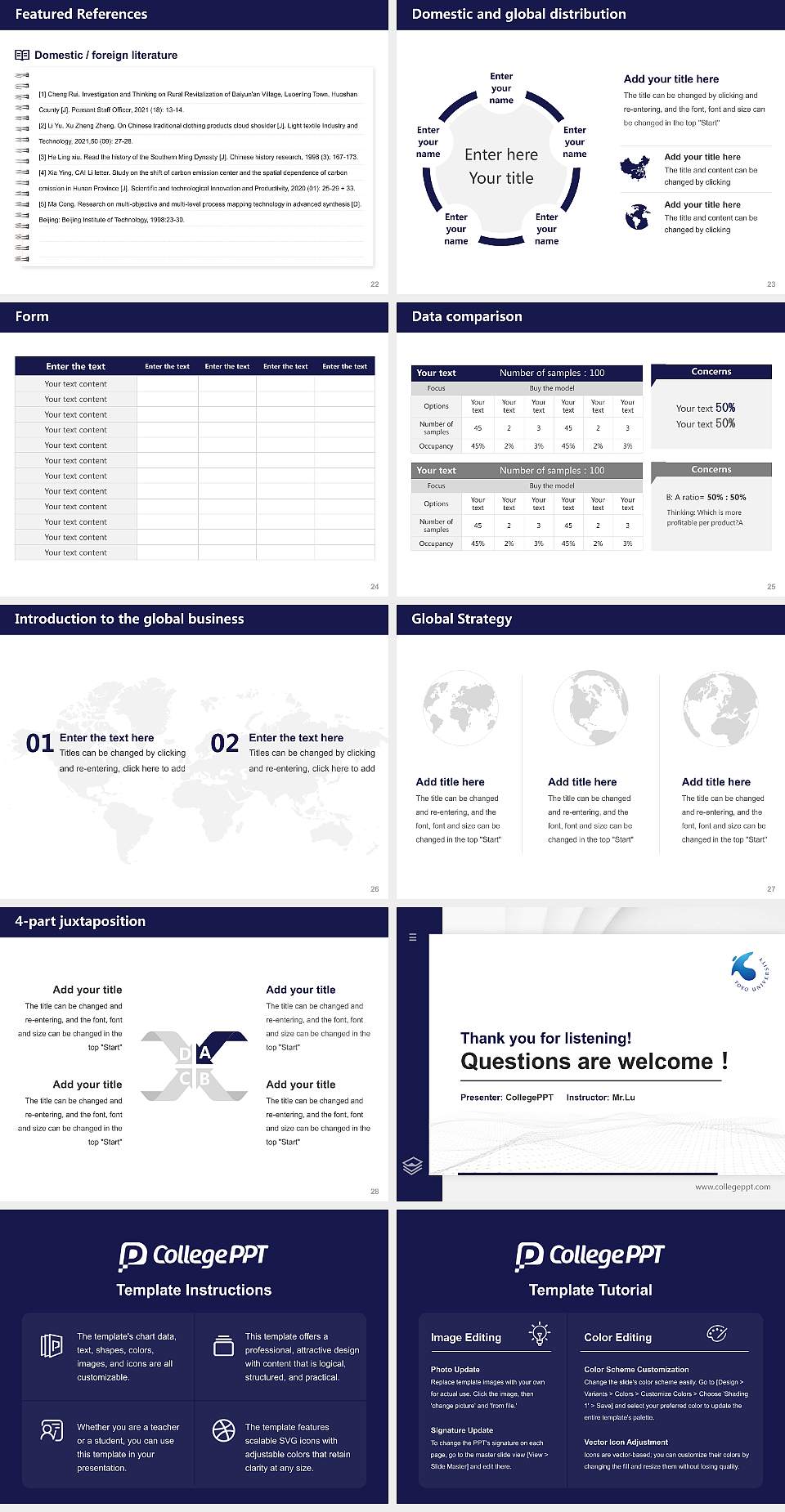 Toyo University Thesis Proposal/Graduation Defense PPT Template4:3 ratio PPT effect preview image4