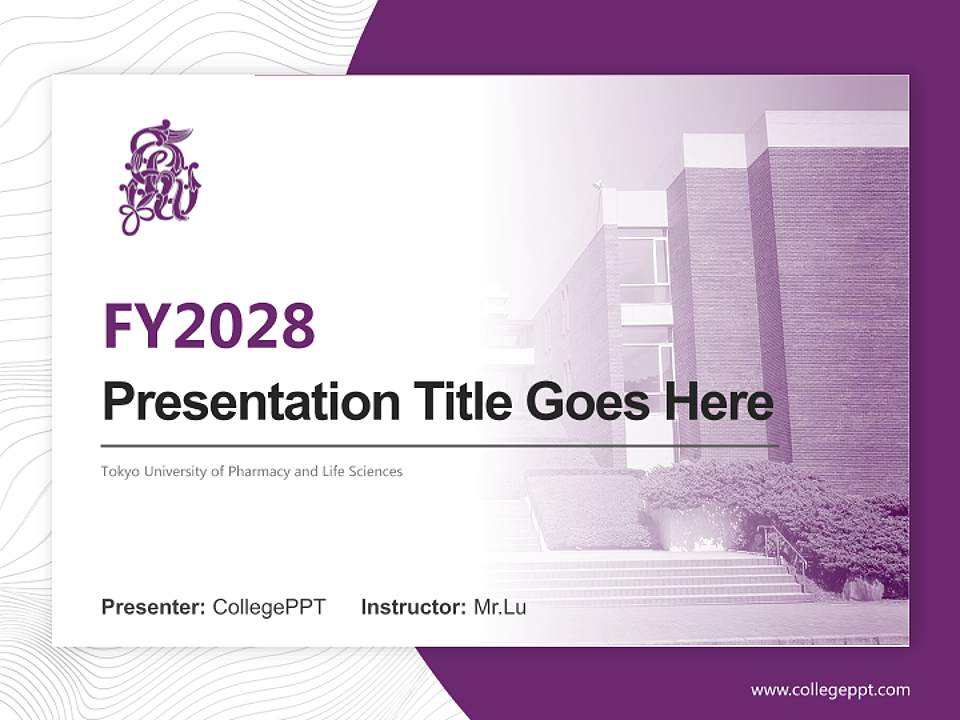 Tokyo University of Pharmacy and Life Sciences Academic Presentation/Research Findings Report PPT Template4:3 ratio PPT effect preview image5