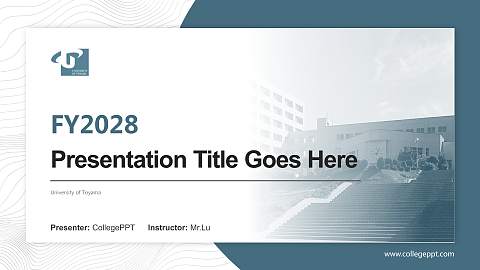 University of Toyama Academic Presentation/Research Findings Report PPT Template