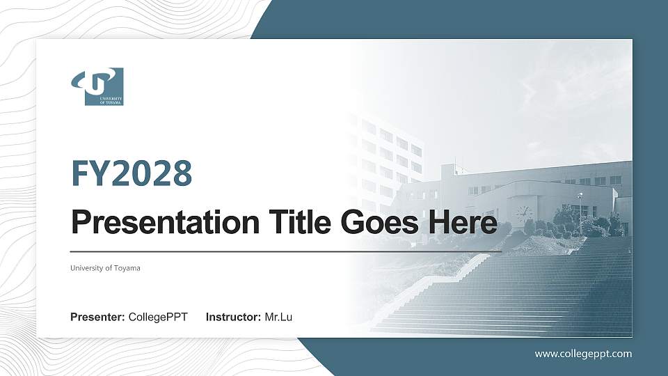 University of Toyama Academic Presentation/Research Findings Report PPT Template16:9 ratio PPT effect preview image