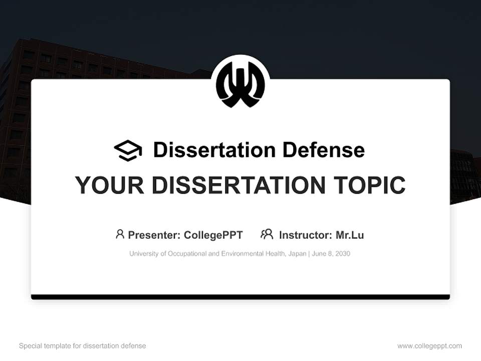 University of Occupational and Environmental Health, Japan Graduation Thesis Defense PPT Template4:3 ratio PPT effect preview image7