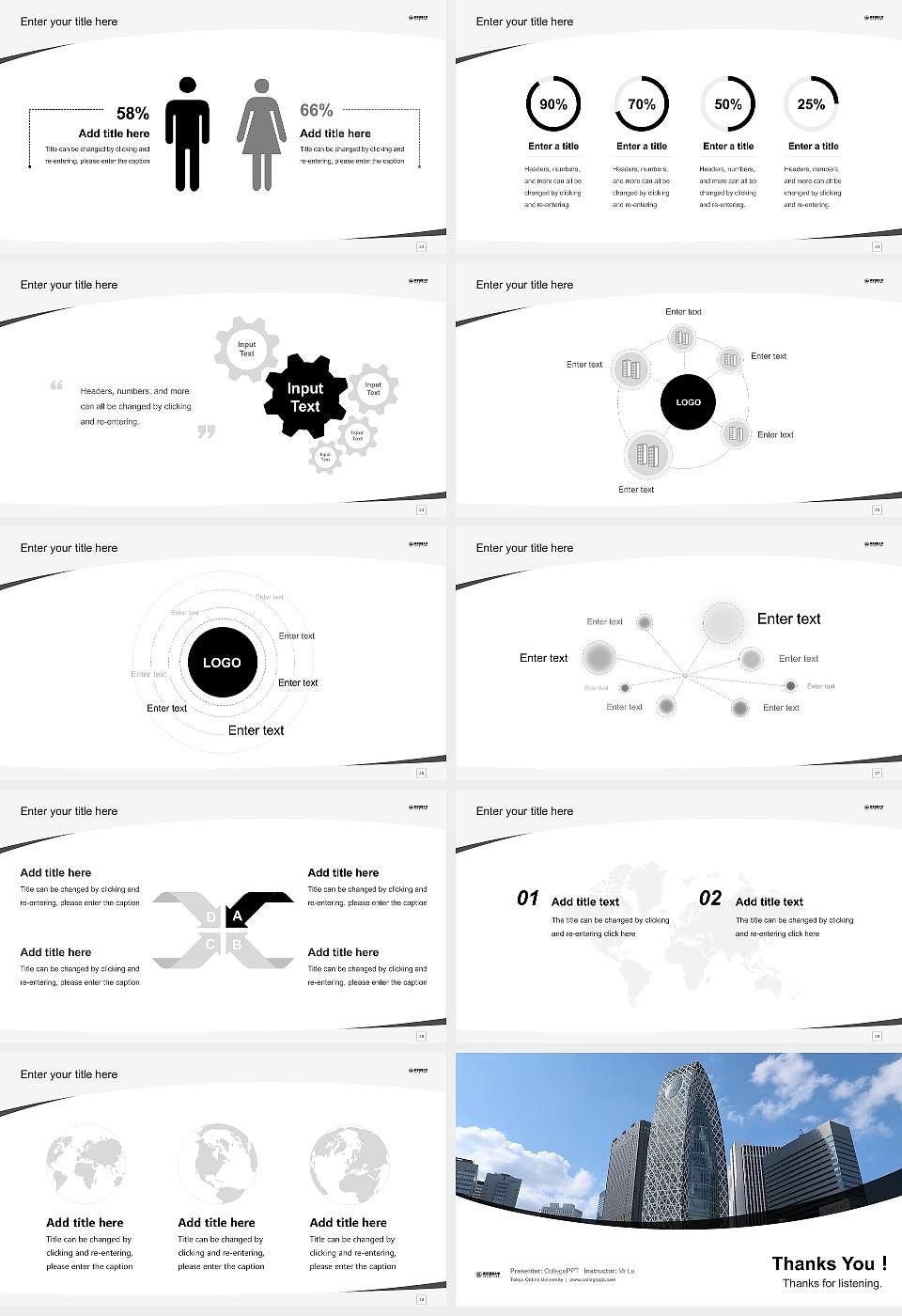 Tokyo Online University Course/Courseware Creation PPT Template16:9 ratio PPT effect preview image4