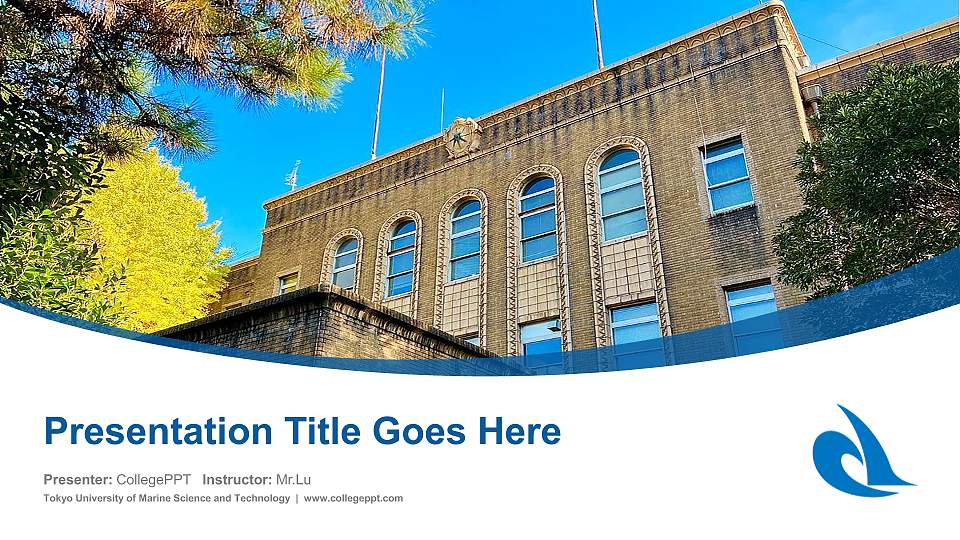 Tokyo University of Marine Science and Technology Course/Courseware Creation PPT Template16:9 ratio PPT effect preview image