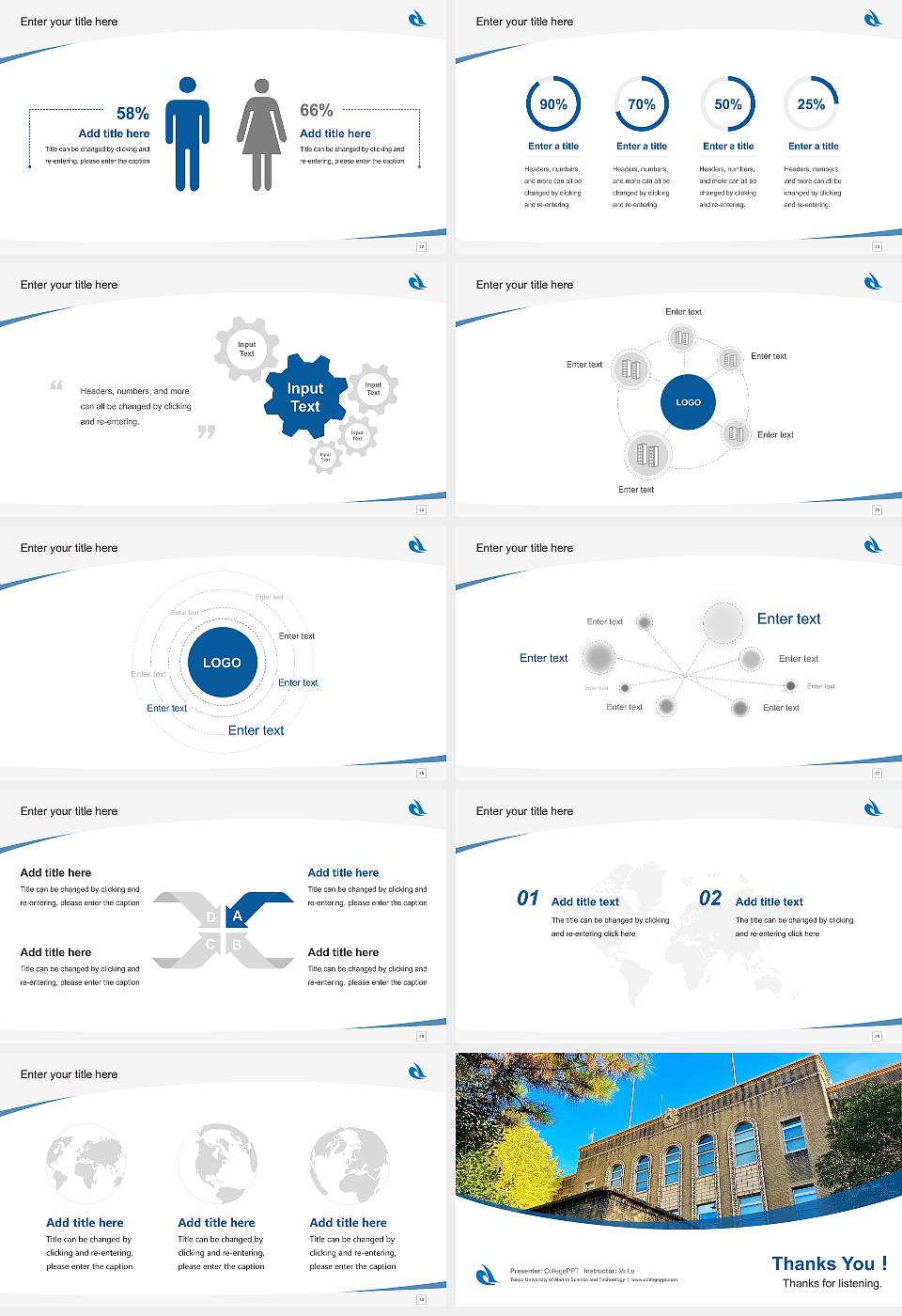 Tokyo University of Marine Science and Technology Course/Courseware Creation PPT Template16:9 ratio PPT effect preview image4