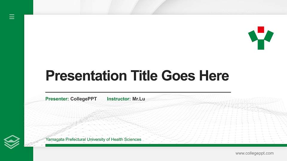Yamagata Prefectural University of Health Sciences Thesis Proposal/Graduation Defense PPT Template16:9 ratio PPT effect preview image