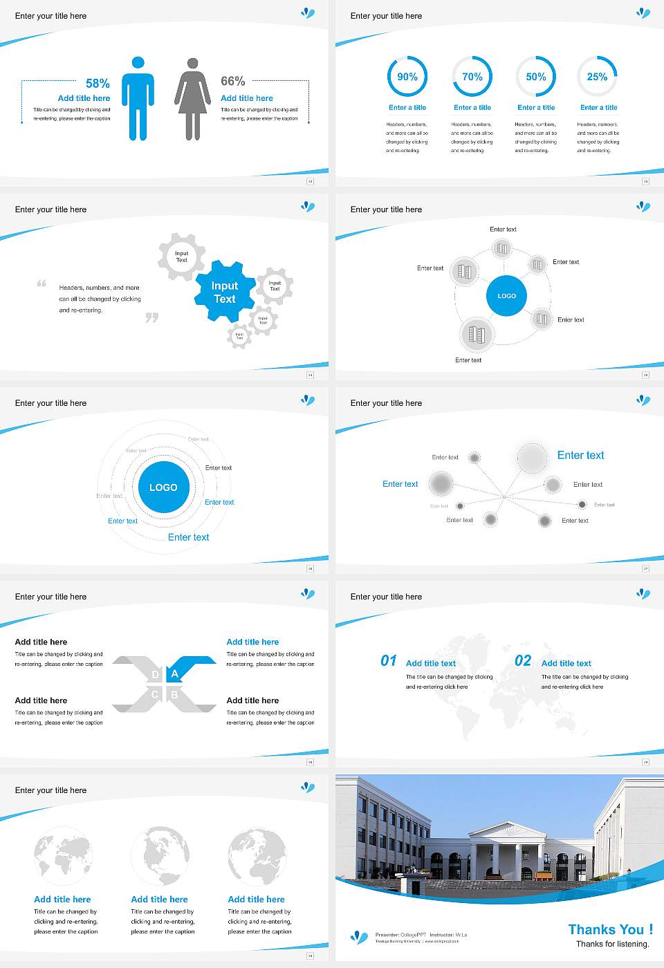 Tsuruga Nursing University Course/Courseware Creation PPT Template16:9 ratio PPT effect preview image4