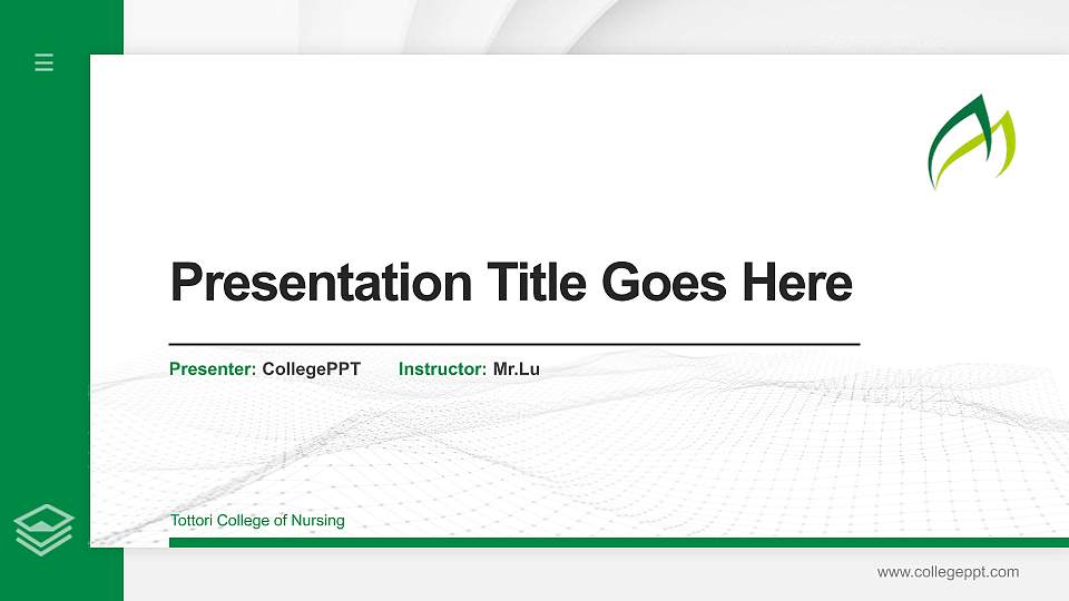 Tottori College of Nursing Thesis Proposal/Graduation Defense PPT Template16:9 ratio PPT effect preview image