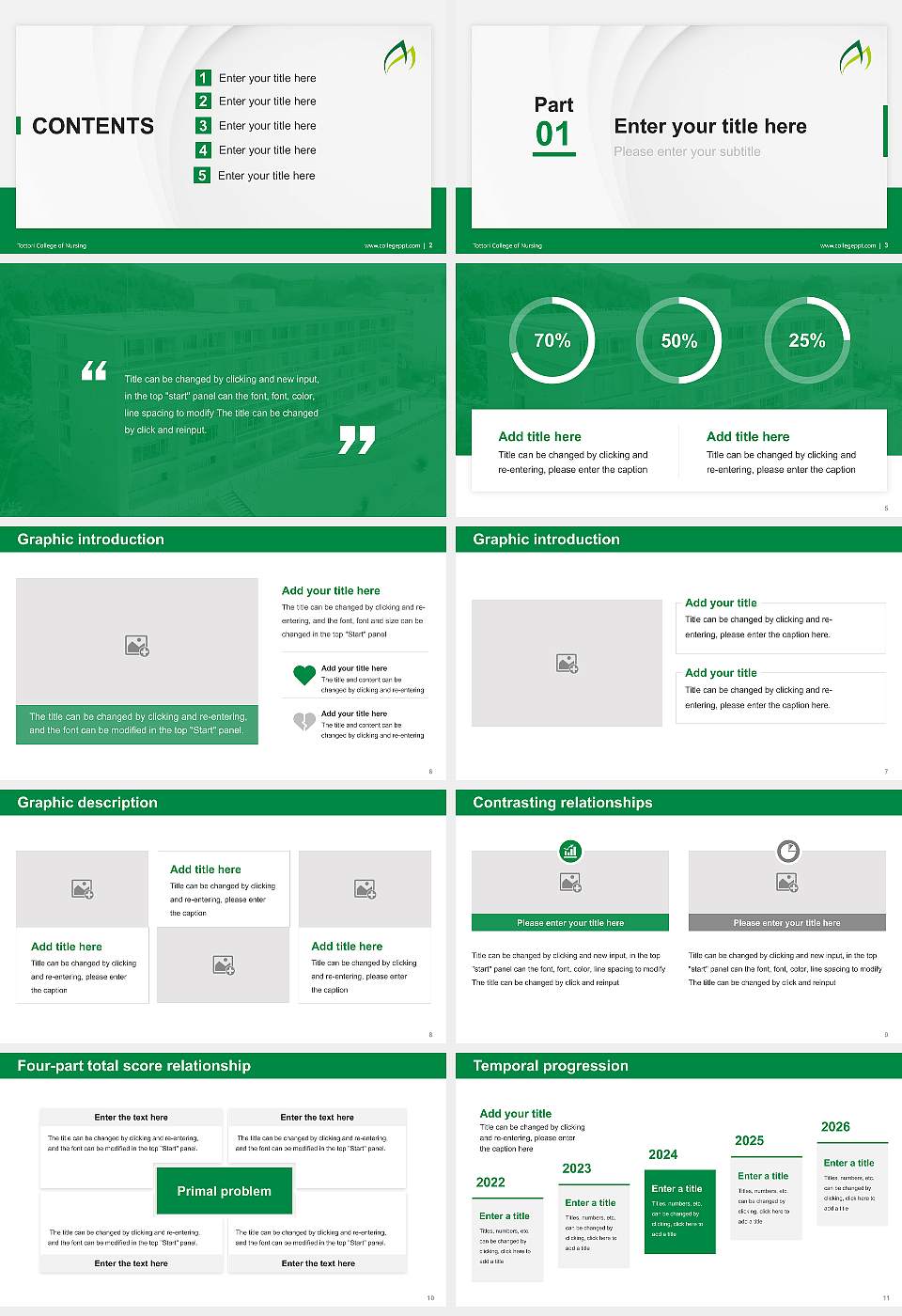 Tottori College of Nursing Thesis Proposal/Graduation Defense PPT Template16:9 ratio PPT effect preview image2