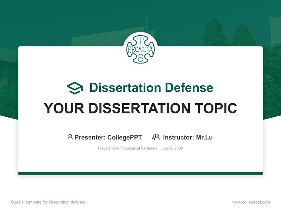 Tokyo Union Theological Seminary Graduation Thesis Defense PPT Template4:3 ratio PPT effect preview image7