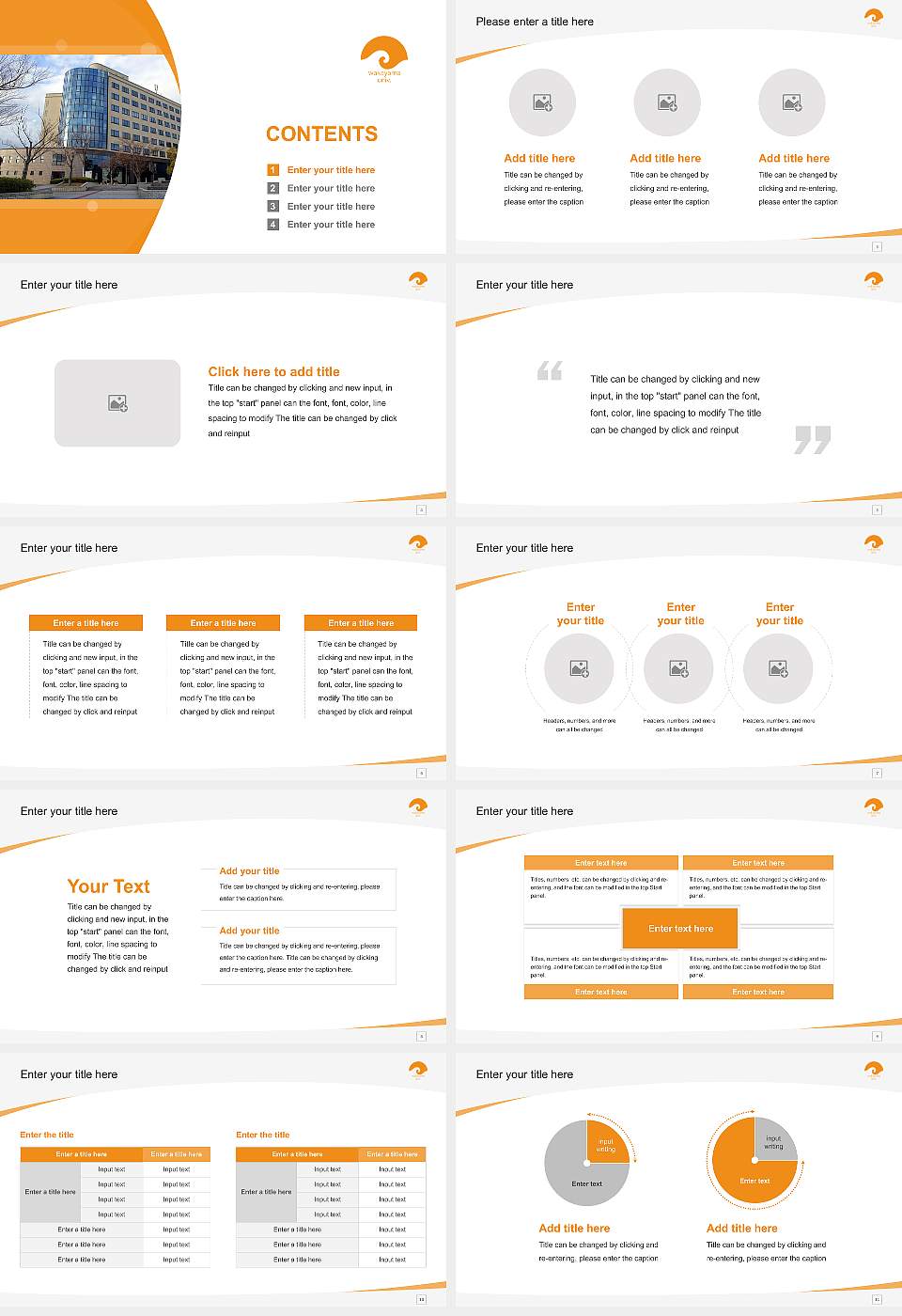 Wakayama University Course/Courseware Creation PPT Template16:9 ratio PPT effect preview image2