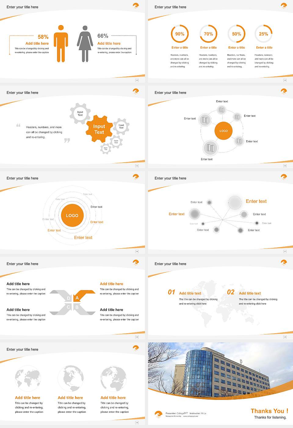 Wakayama University Course/Courseware Creation PPT Template16:9 ratio PPT effect preview image4