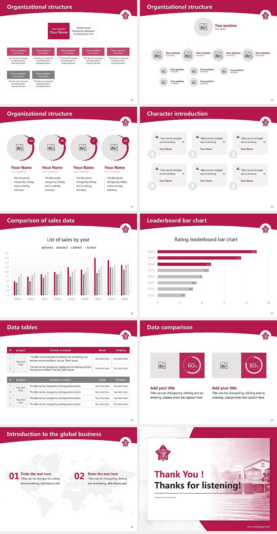 Yamanashi Eiwa College Academic Presentation/Research Findings Report PPT Template4:3 ratio PPT effect preview image4