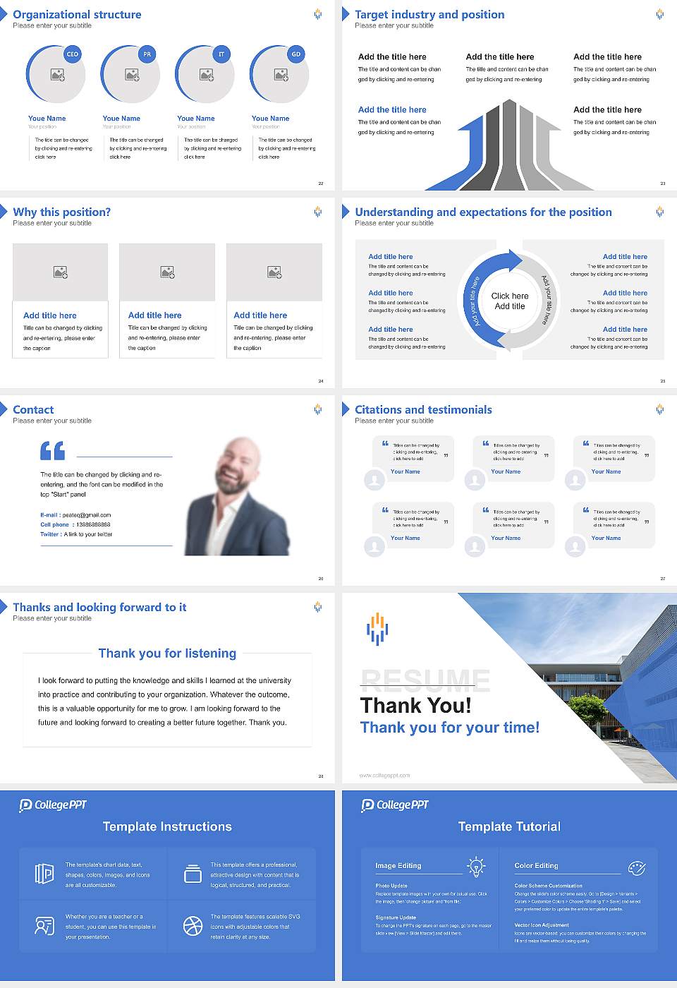 Tokyo Seitoku University Resume PPT Template16:9 ratio PPT effect preview image4