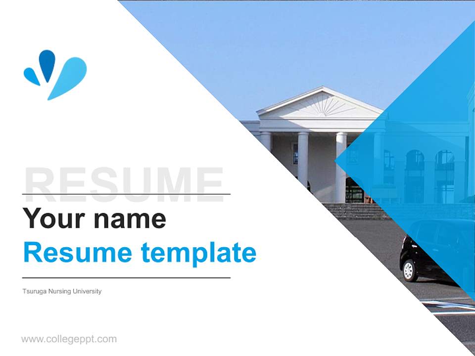 Tsuruga Nursing University Resume PPT Template4:3 ratio PPT effect preview image5