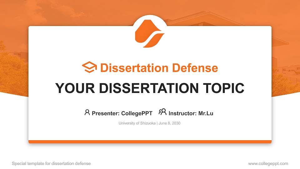 University of Shizuoka Graduation Thesis Defense PPT Template16:9 ratio PPT effect preview image