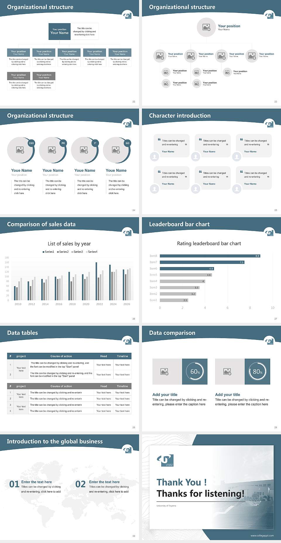 University of Toyama Academic Presentation/Research Findings Report PPT Template4:3 ratio PPT effect preview image4