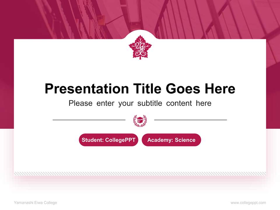 Yamanashi Eiwa College National Scholarship Defense PPT Template4:3 ratio PPT effect preview image4