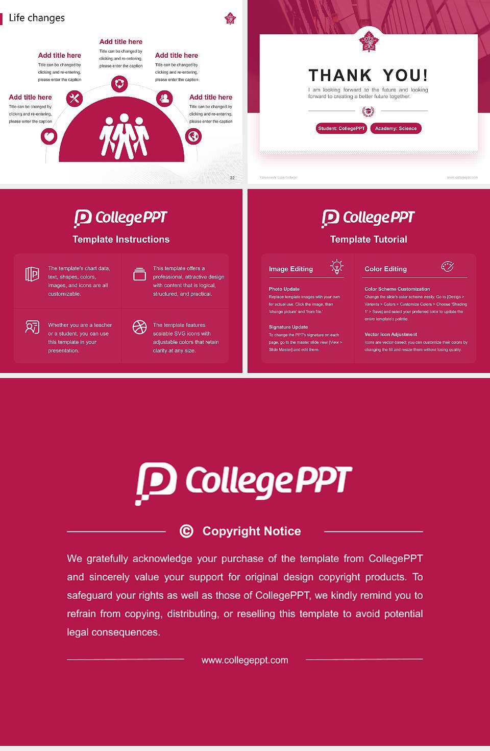 Yamanashi Eiwa College National Scholarship Defense PPT Template4:3 ratio PPT effect preview image4