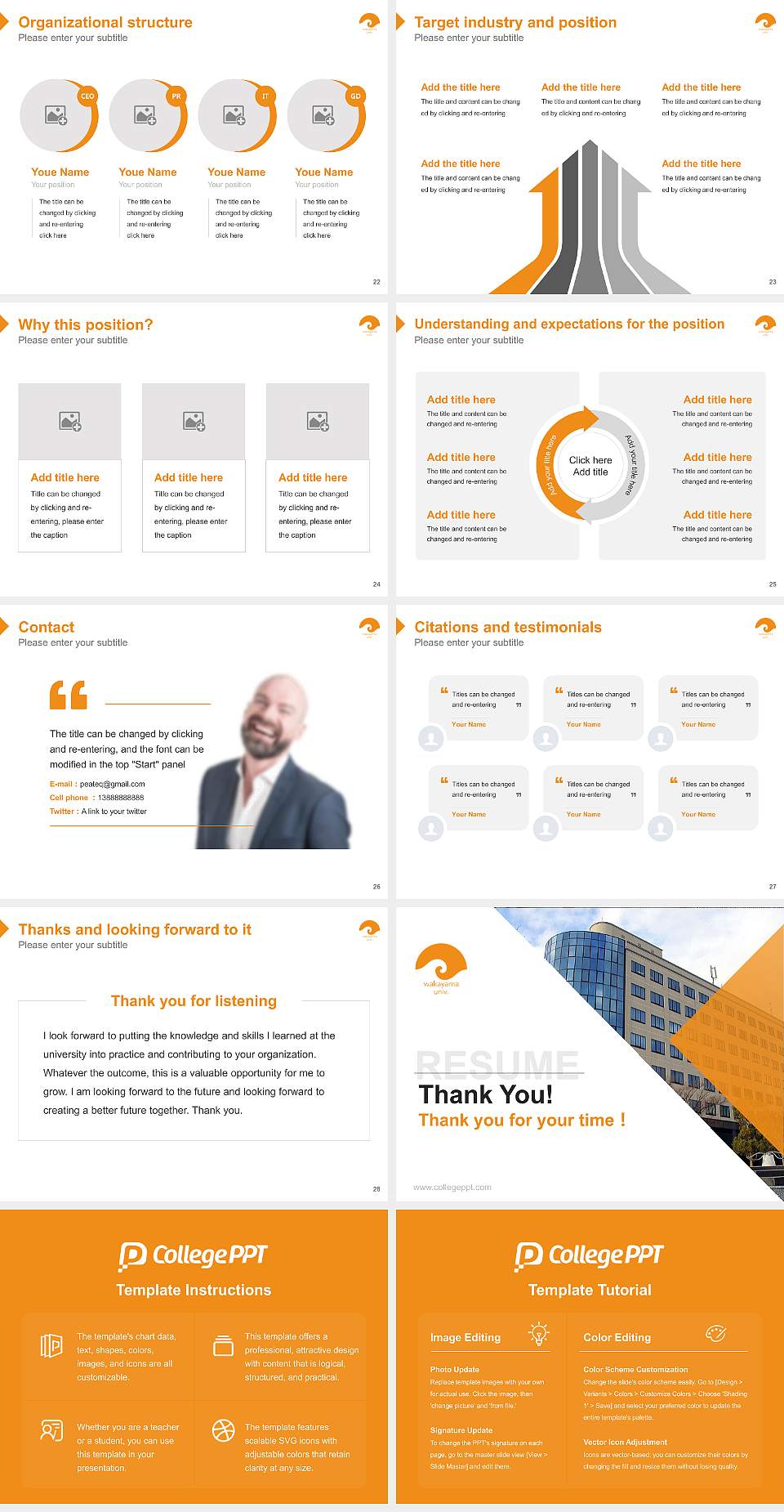 Wakayama University Resume PPT Template4:3 ratio PPT effect preview image4