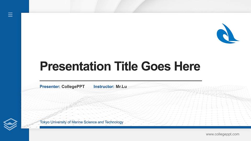Tokyo University of Marine Science and Technology Thesis Proposal/Graduation Defense PPT Template16:9 ratio PPT effect preview image