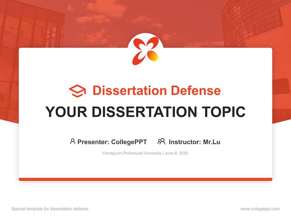 Yamaguchi Prefectural University Graduation Thesis Defense PPT Template4:3 ratio PPT effect preview image7