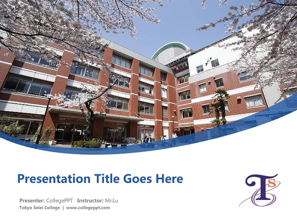 Tokyo Seiei College Course/Courseware Creation PPT Template4:3 ratio PPT effect preview image5