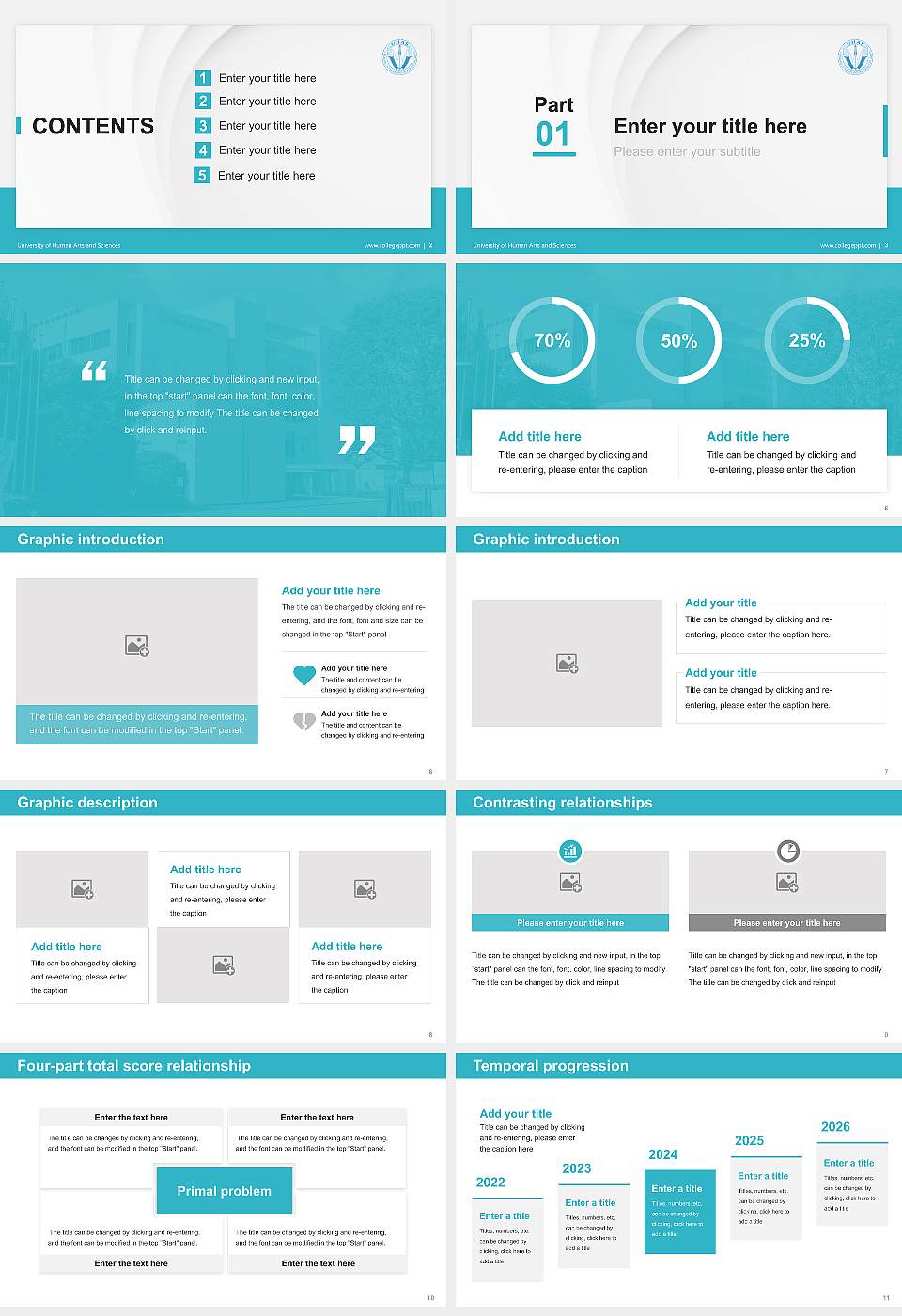 University of Human Arts and Sciences Thesis Proposal/Graduation Defense PPT Template16:9 ratio PPT effect preview image2