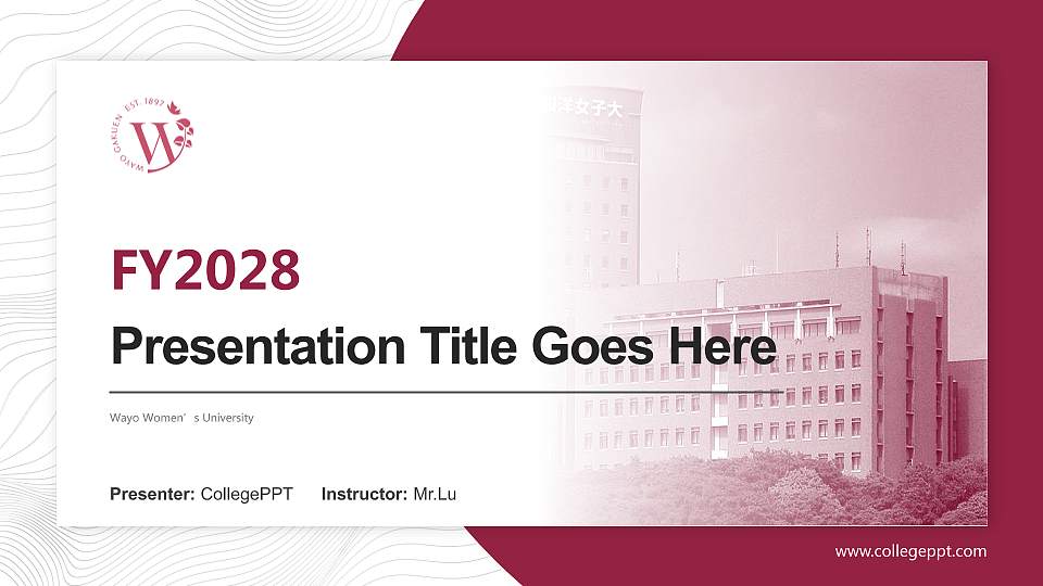 Wayo Women’s University Academic Presentation/Research Findings Report PPT Template16:9 ratio PPT effect preview image