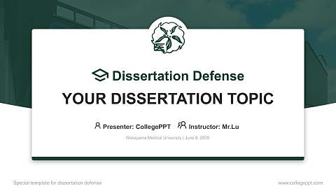 Wakayama Medical University Graduation Thesis Defense PPT Template