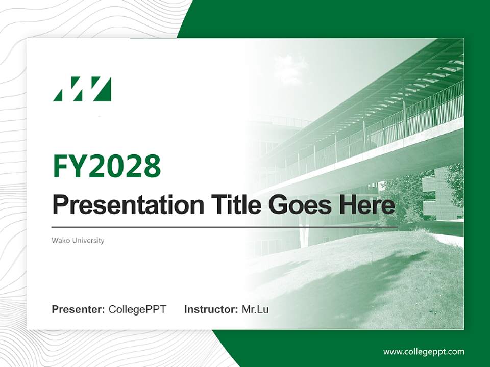 Wako University Academic Presentation/Research Findings Report PPT Template4:3 ratio PPT effect preview image5