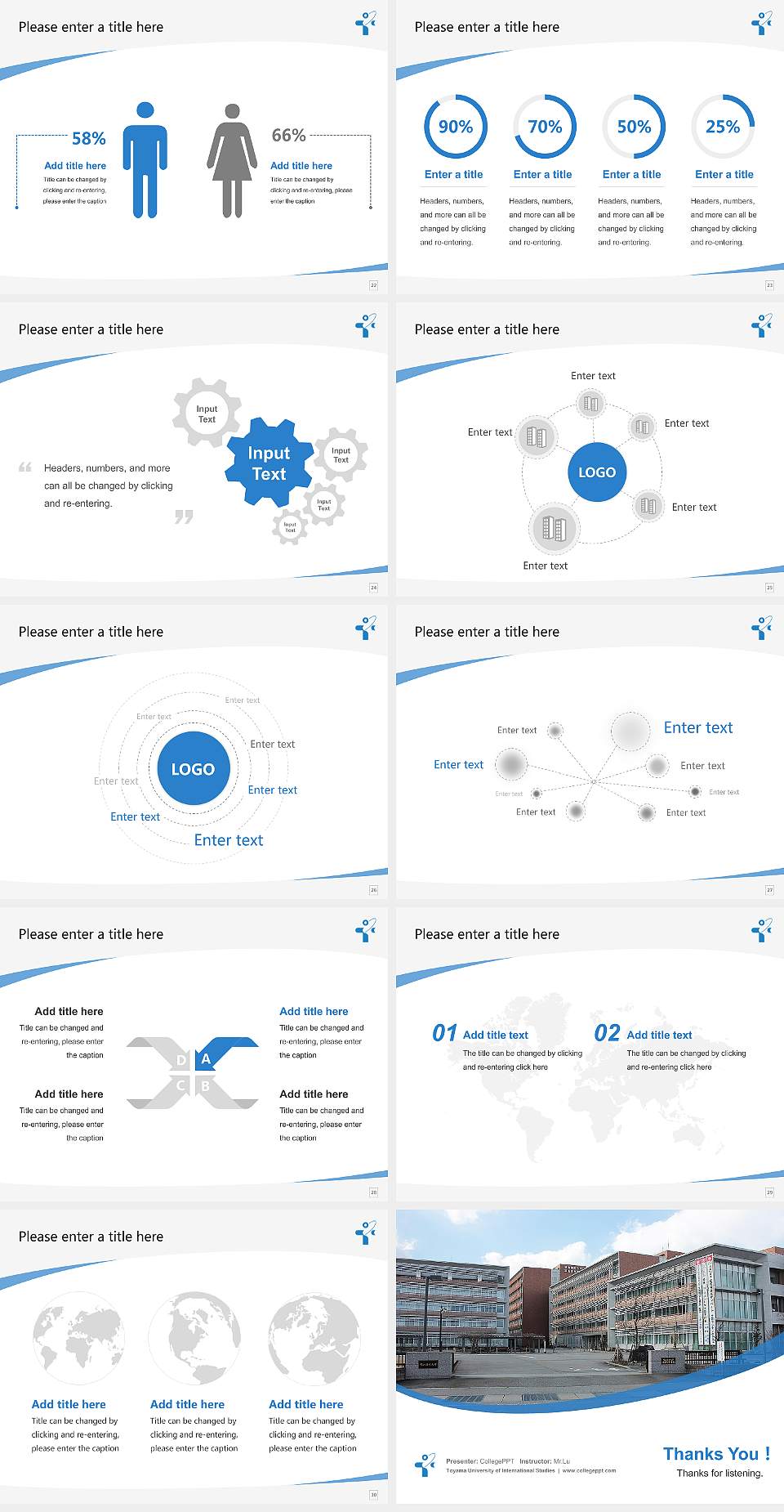 Toyama University of International Studies Course/Courseware Creation PPT Template4:3 ratio PPT effect preview image4