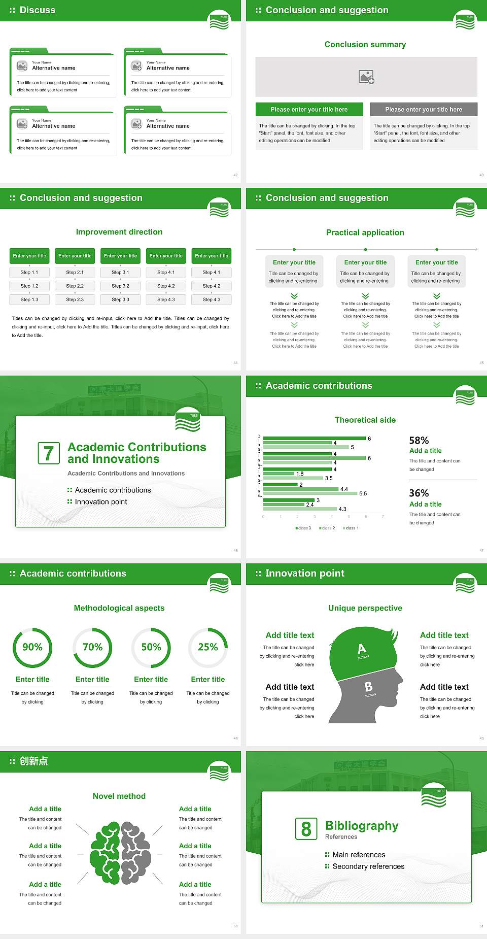 Tottori University of Environmental Studies Graduation Thesis Defense PPT Template4:3 ratio PPT effect preview image6