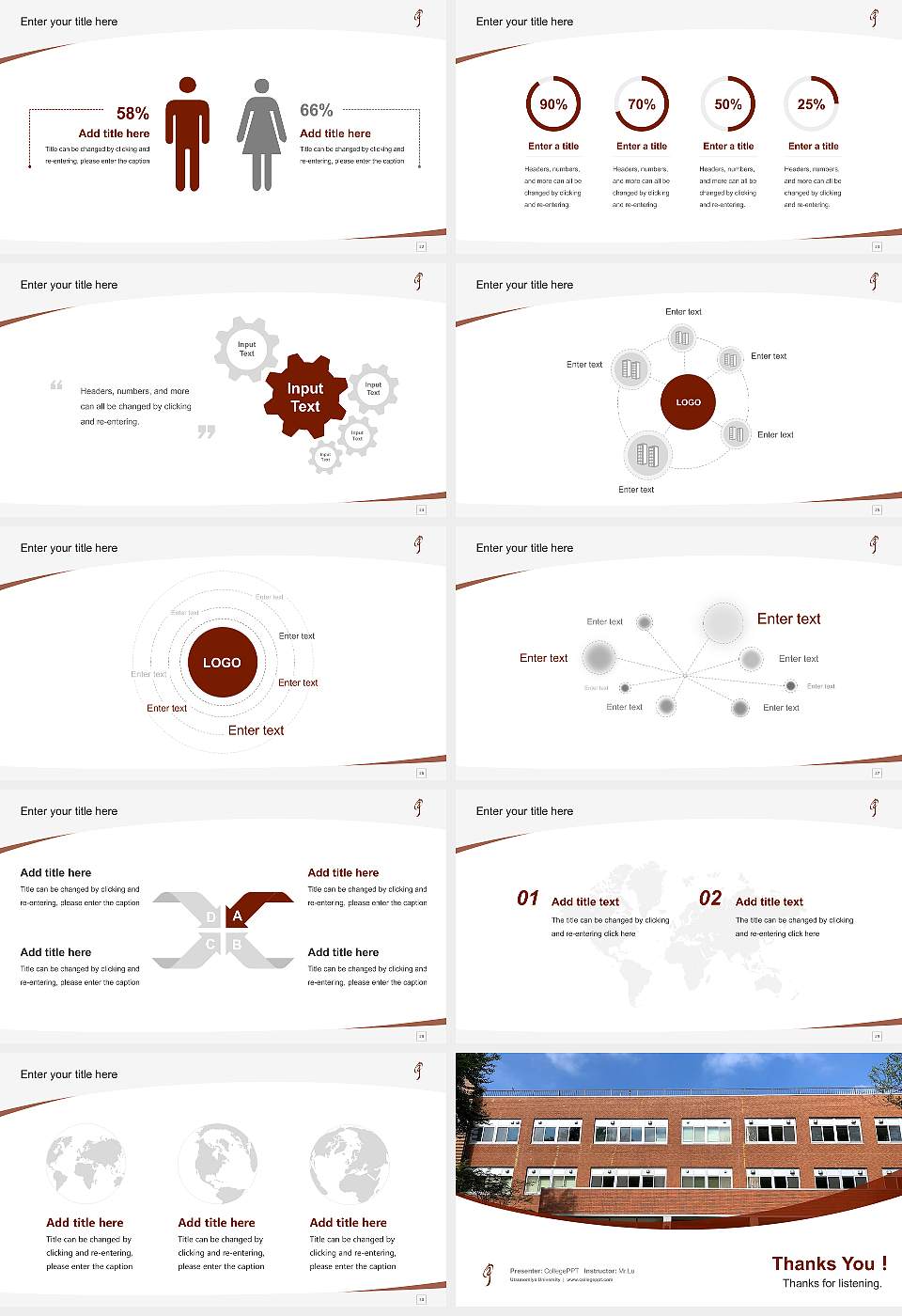 Utsunomiya University Course/Courseware Creation PPT Template16:9 ratio PPT effect preview image4