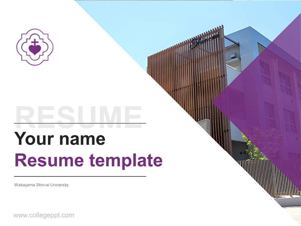 Wakayama Shin-ai University Resume PPT Template4:3 ratio PPT effect preview image5