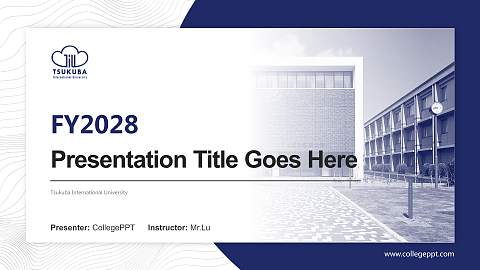 Tsukuba International University Academic Presentation/Research Findings Report PPT Template