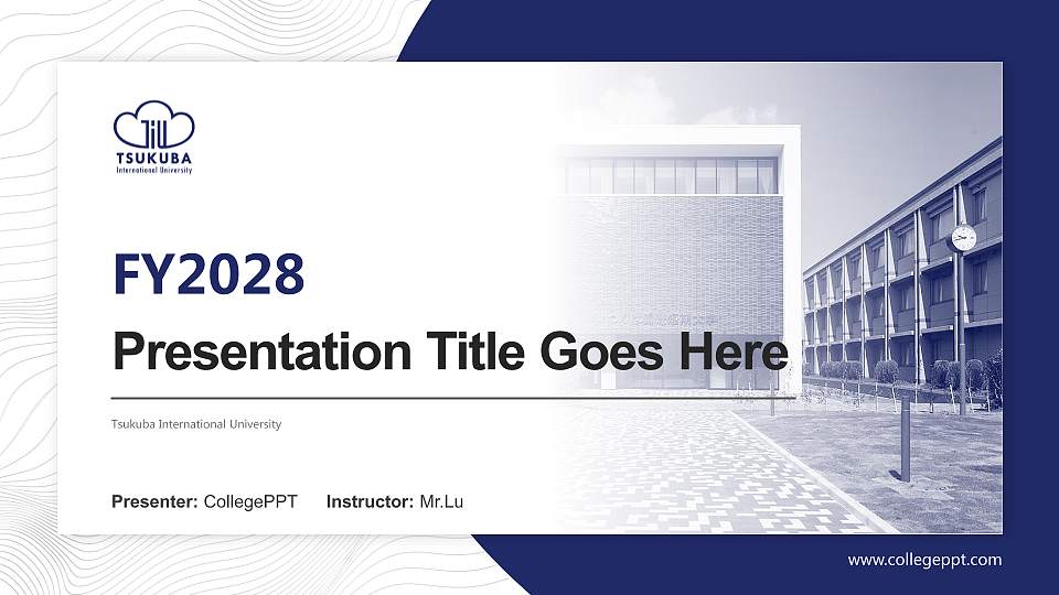 Tsukuba International University Academic Presentation/Research Findings Report PPT Template16:9 ratio PPT effect preview image