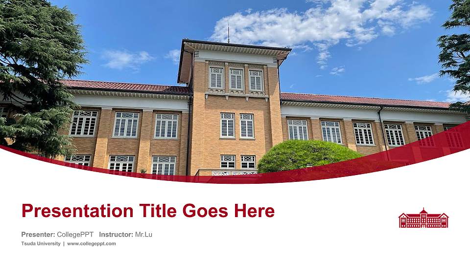Tsuda University Course/Courseware Creation PPT Template16:9 ratio PPT effect preview image