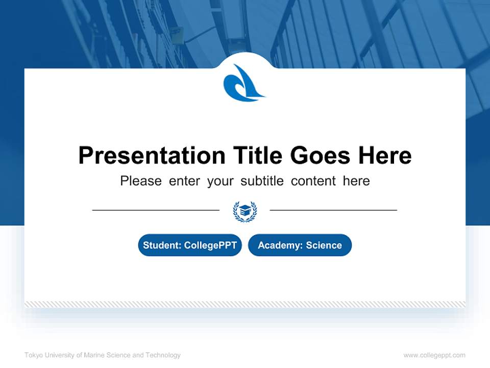 Tokyo University of Marine Science and Technology National Scholarship Defense PPT Template4:3 ratio PPT effect preview image4