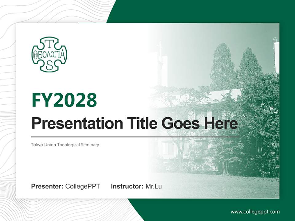Tokyo Union Theological Seminary Academic Presentation/Research Findings Report PPT Template4:3 ratio PPT effect preview image5