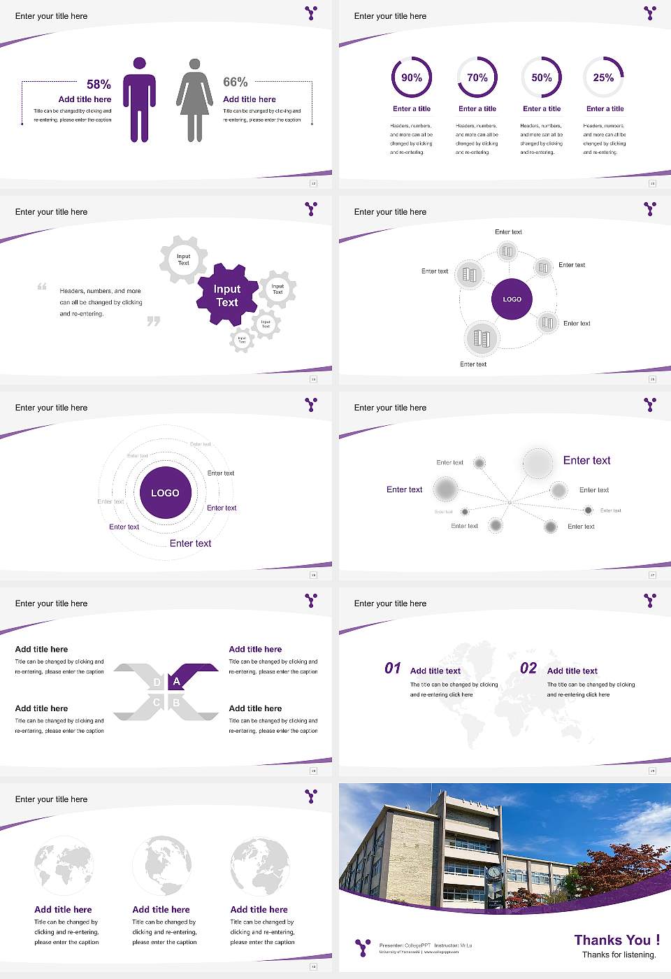 University of Yamanashi Course/Courseware Creation PPT Template16:9 ratio PPT effect preview image4