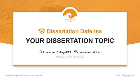 Wakayama University Graduation Thesis Defense PPT Template
