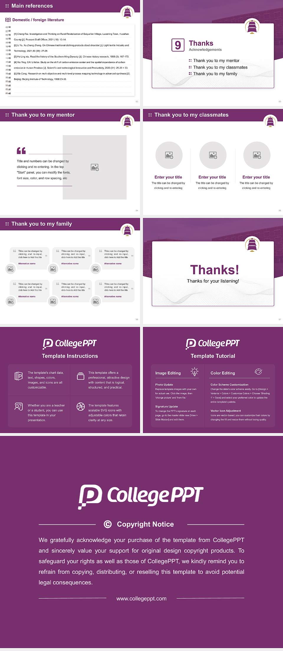 Ikueikan University Graduation Thesis Defense PPT Template4:3 ratio PPT effect preview image7
