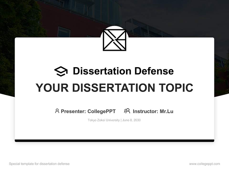 Tokyo Zokei University Graduation Thesis Defense PPT Template4:3 ratio PPT effect preview image7
