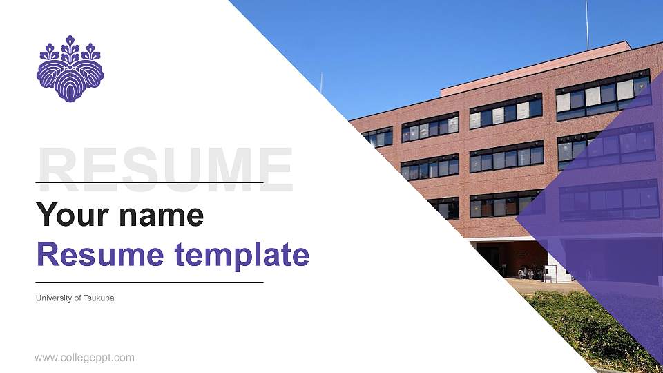 University of Tsukuba Resume PPT Template16:9 ratio PPT effect preview image