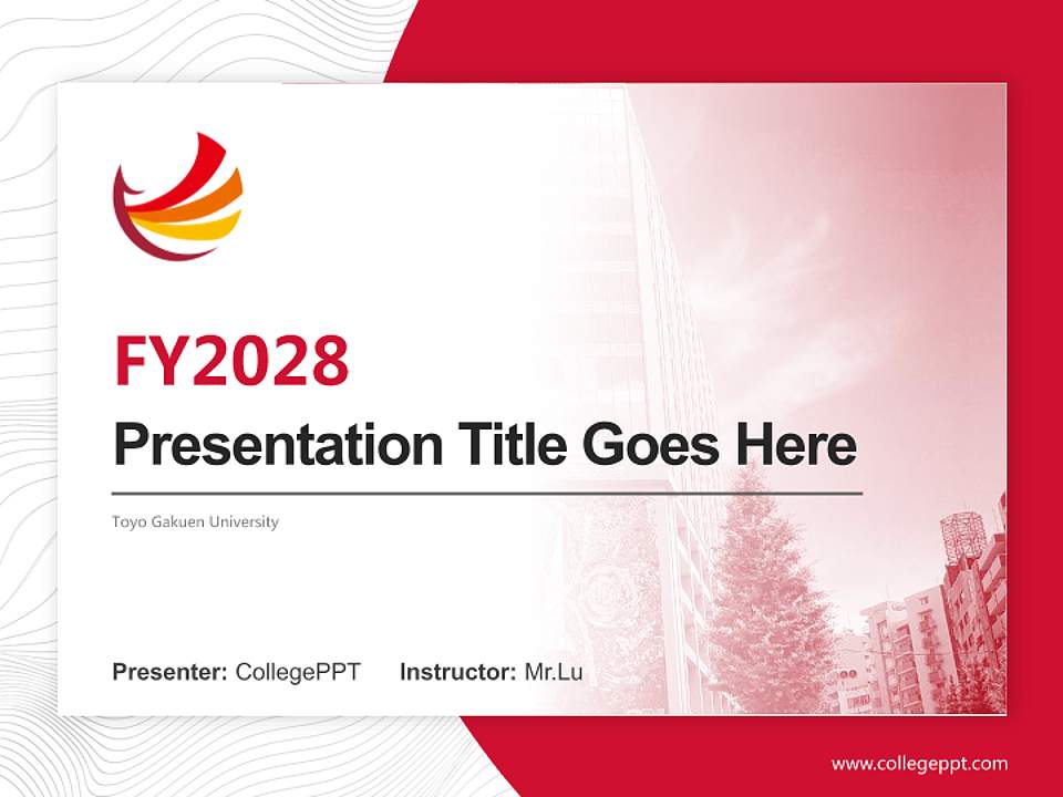 Toyo Gakuen University Academic Presentation/Research Findings Report PPT Template4:3 ratio PPT effect preview image5