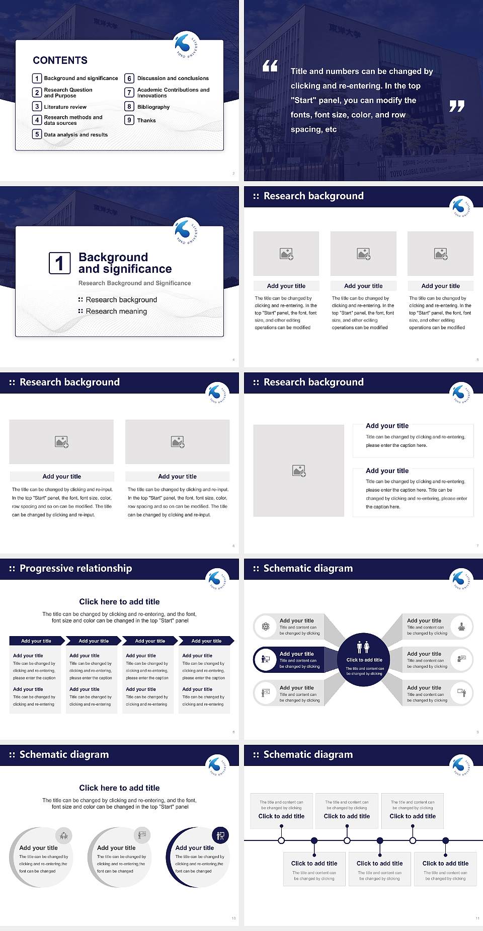 Toyo University Graduation Thesis Defense PPT Template4:3 ratio PPT effect preview image2