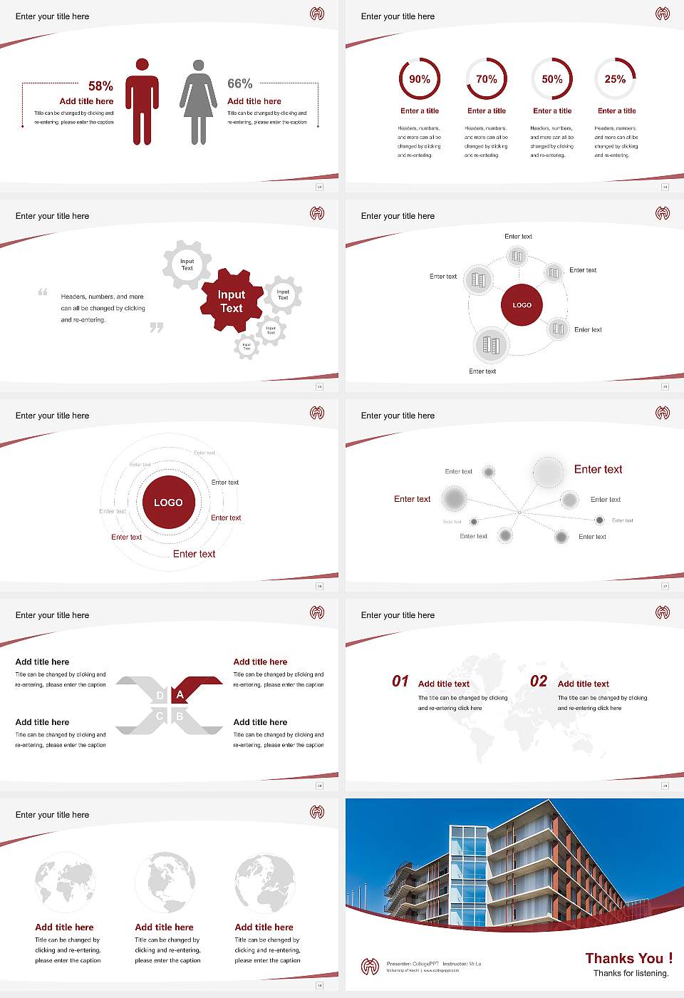 University of Kochi Course/Courseware Creation PPT Template16:9 ratio PPT effect preview image4