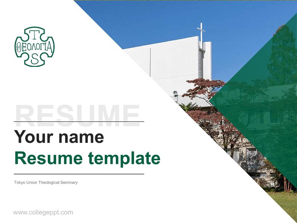Tokyo Union Theological Seminary Resume PPT Template4:3 ratio PPT effect preview image5